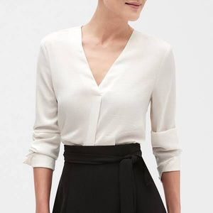 Banana Republic split neck blouse